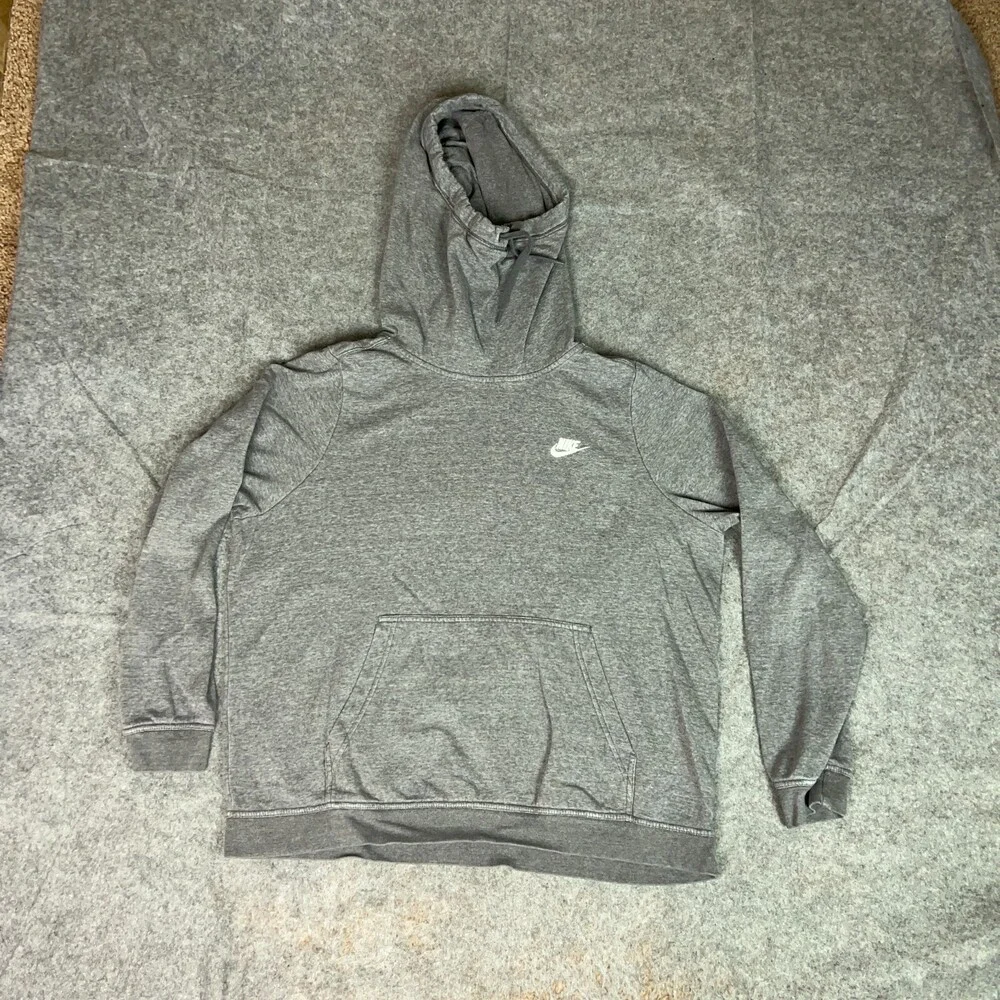 Nike Womens Hoodie 1X Plus Gray White Sweatshirt Sweater Air Lounge Sports Top